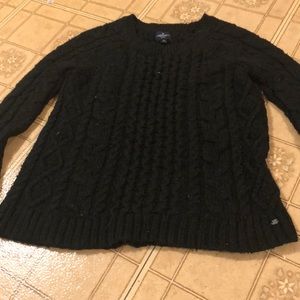 Black Cable-Knit Sweater!
